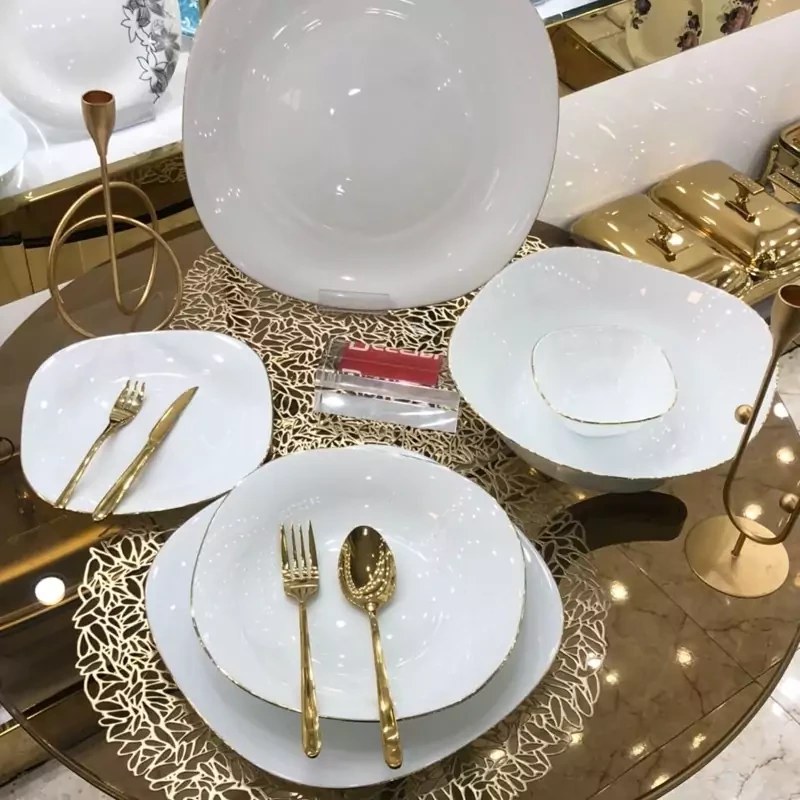 سرویس ارکوپال ۲۶ پارچه مدل لب طلا (اصلی)