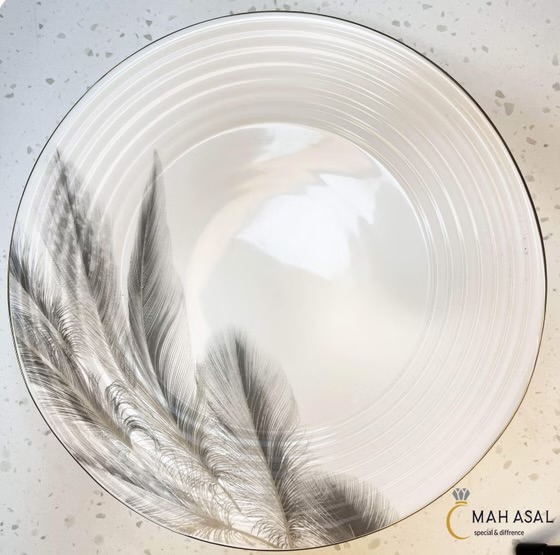 سرویس غذاخوری ۶ نفره ارکوپال ۲۶ پارچه طرح فیدر کالر طوسی