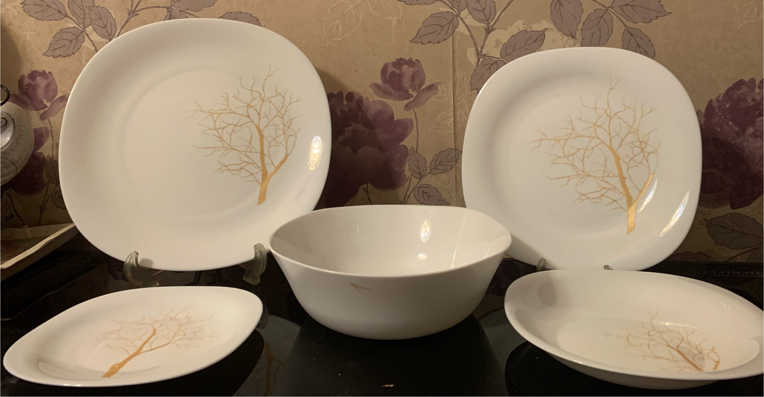 سرویس غذاخوری مقصود ۲۶ پارچه ارکوپال طرح درخت طلا مناسب ۶ نفر