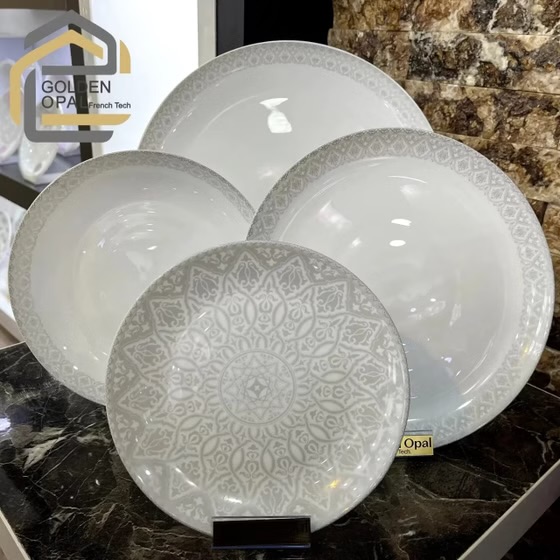 سرویس ارکوپال ۲۶ پارچه طرح اطلس طوسی