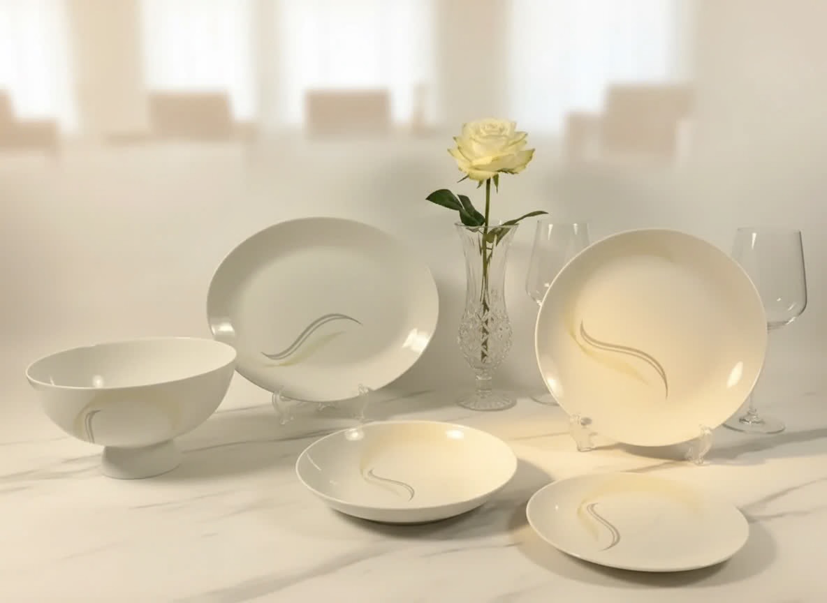 سرویس ارکوپال ۲۶ پارچه گرد طرح شمل طلایی